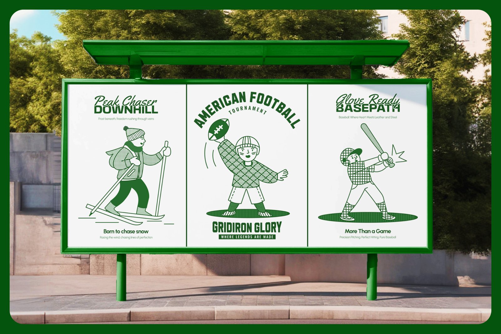 Sports Illustration Art Set