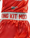 Man Wearing Boxing Kit with Jersey and Shorts Mockup