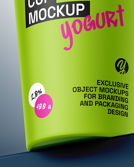 Matte Yogurt Cup Mockup