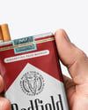 Soft Cigarette Pack in a Hand Mockup