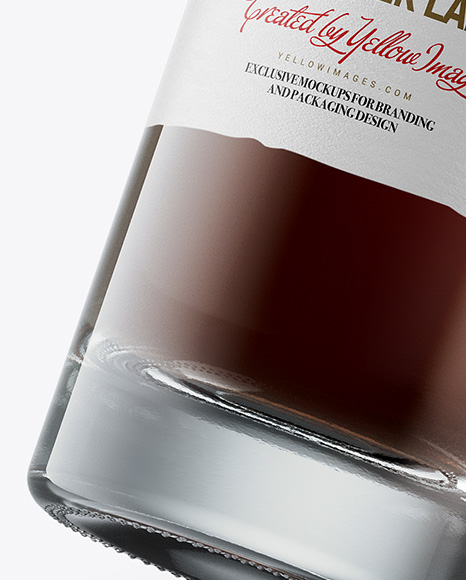 Tall Black Rum Bottle Mockup