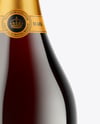 Green Glass Red Champagne Bottle Mockup