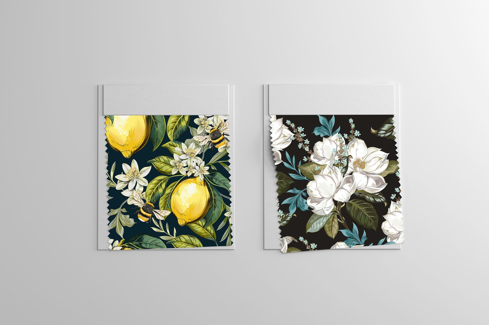 Lemons and Magnolia vector set