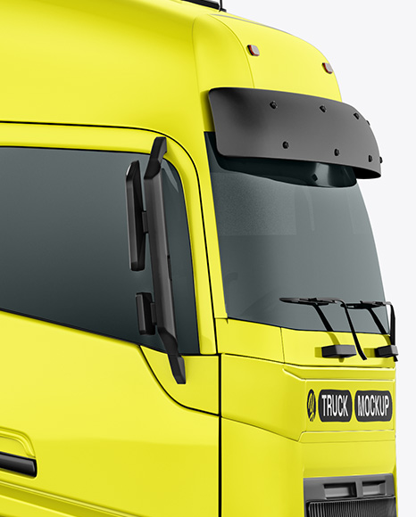Semi Trailer Truck Mockup - Front Half Side View