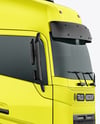 Semi Trailer Truck Mockup - Front Half Side View