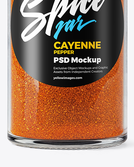 Clear Glass Jar with Cayenne Pepper Mockup