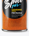 Clear Glass Jar with Cayenne Pepper Mockup