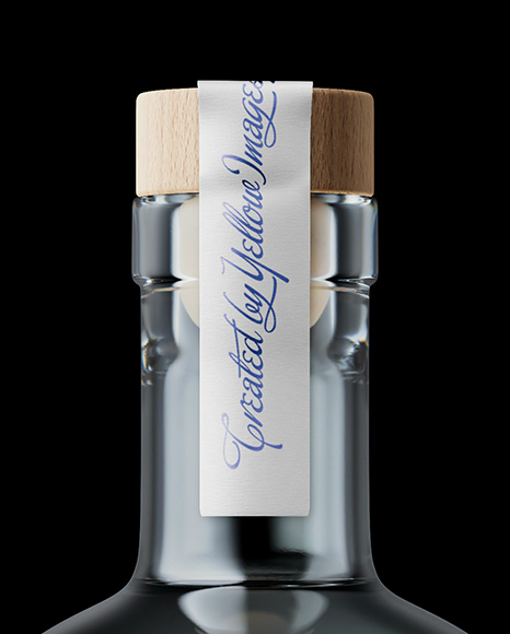 Oslo Dry Gin Bottle on Black Background Mockup