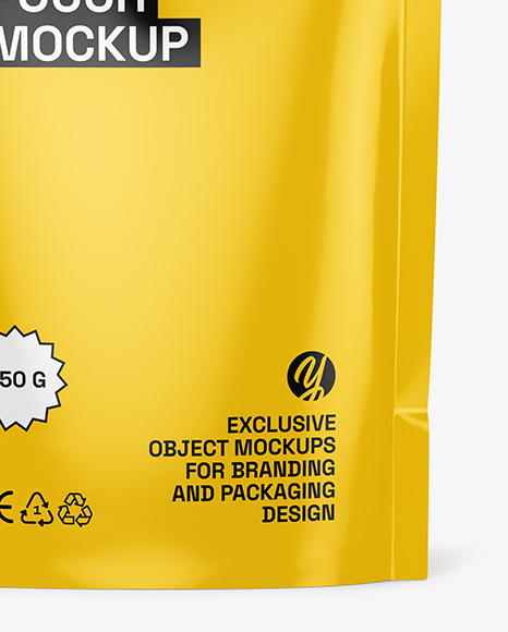 Glossy Stand Up Pouch Mockup