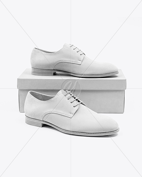 Pair of Suede Derby With Box Mockup