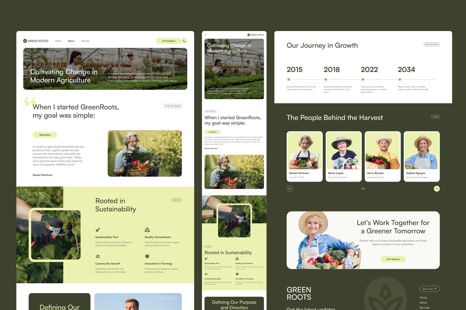 GreenRoots – Agriculture Website UI Figma Template