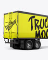 Truck Semi Trailer Mockup - Back Half Side View