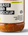 Clear Glass Jar with Tomato Chutney Mockup