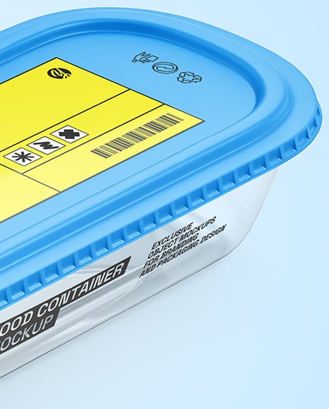 Clear Plastic Container with Matte Plastic Lid Mockup