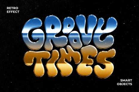 Retro Text & Logo Effect - Chrome text