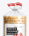 Clear Snack Package with Rice Cakes Mockup