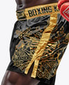 Black Man Wearing Boxing Kit Mockup