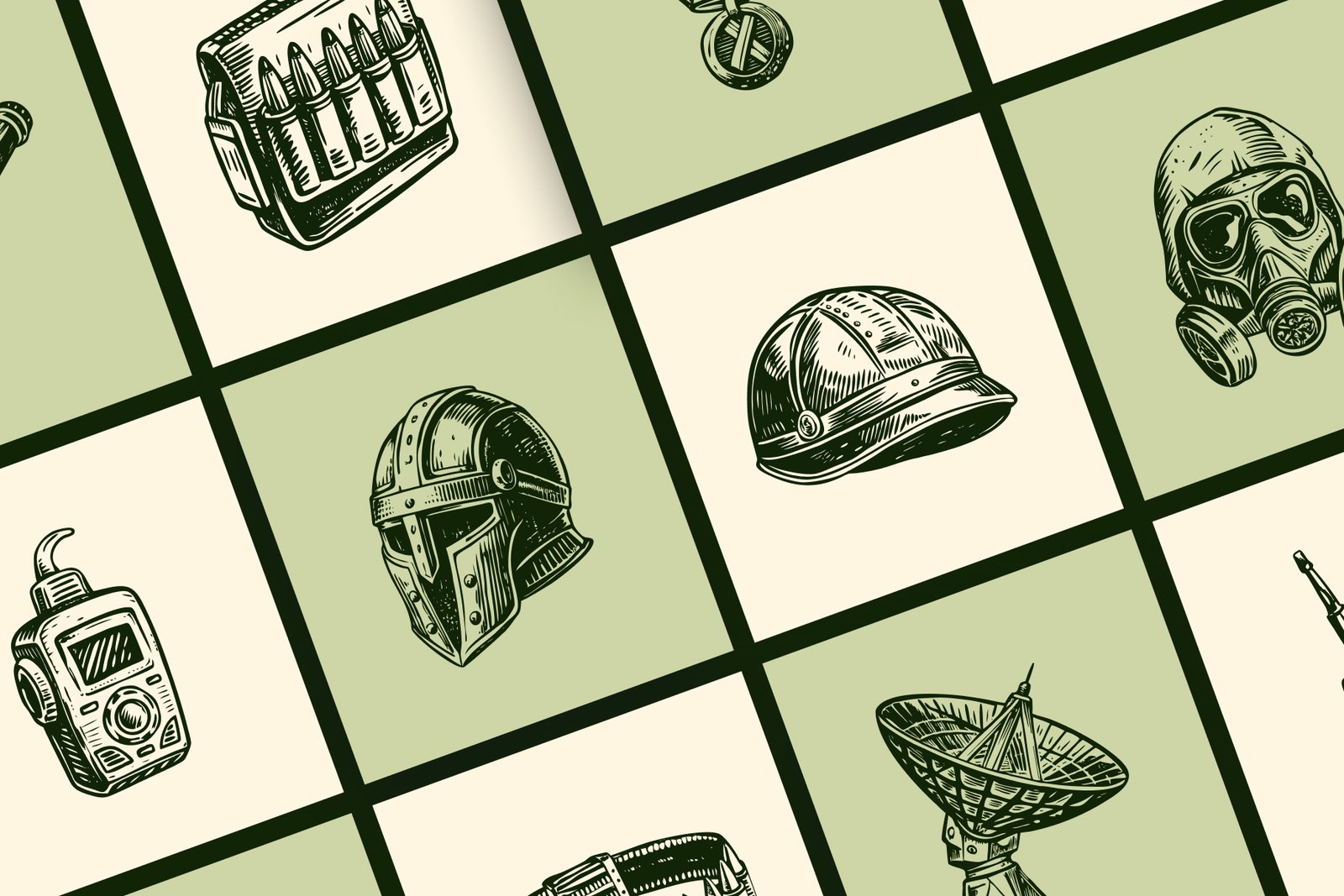 Vintage Military Art Set