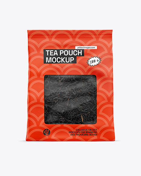 Paper Pouch w Dry Black Tea Mockup - Black sweater mockup
