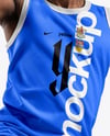 Afro-American Basketball Player Wearing Full Basketball Uniform Mockup