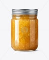 Clear Glass Jar with White Grape Jam Mockup