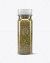 Square Glass Jar with Herbes de Provence Mockup