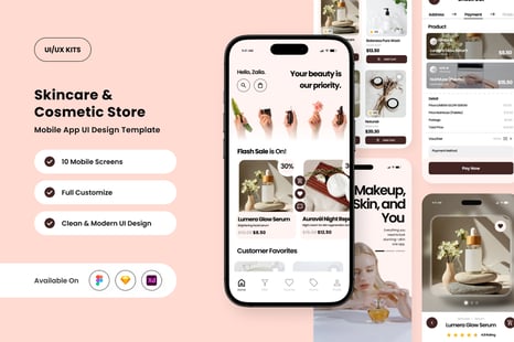 Beautiq – Skincare Shopping App Design Template - Creative Store