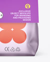 Matte Metallic Package with Paper Label Mockup