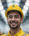 Engineer Wearing Bib Overalls and Shirt Mockup