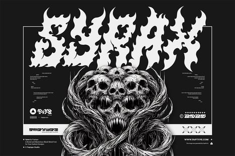 Syrax | Brutal Black Metal Typeface