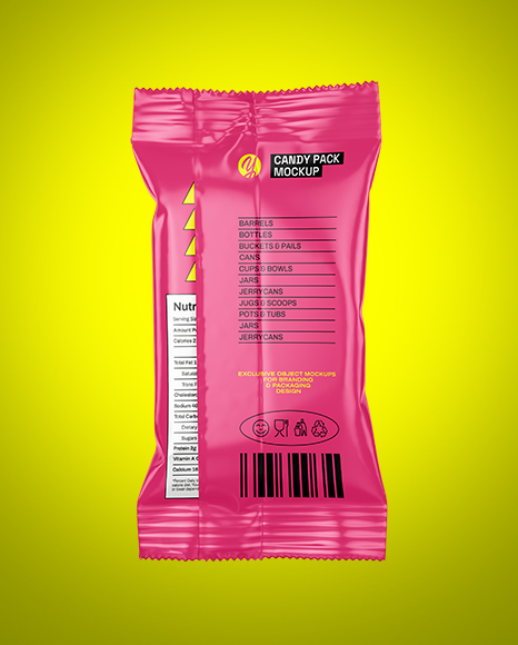 Glossy Candy Pack Mockup - Back view