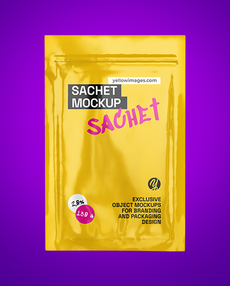Glossy Sachet Mockup