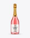 Clear Glass Pink Champagne Bottle Mockup