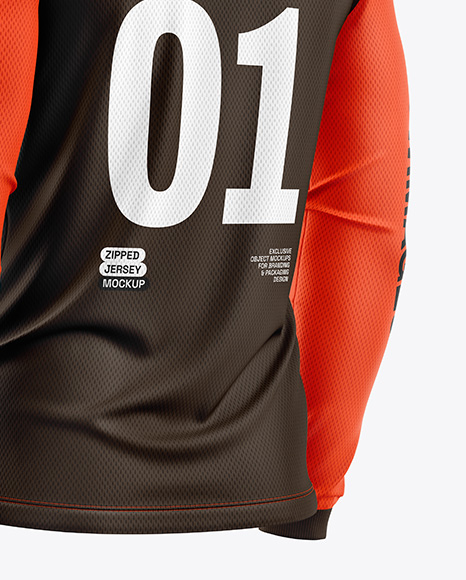 Mesh Jersey Mockup - Back Half Side View