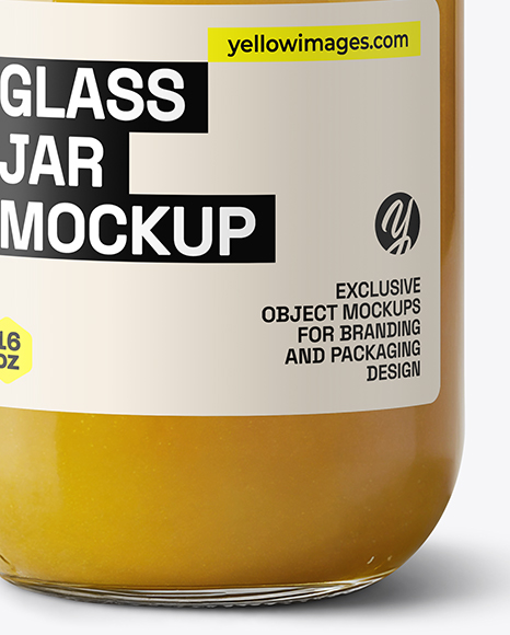 Glass Jar with Chicken Bone Broth Mockup