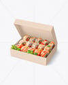 Kraft Paper Box With Sushi Mockup