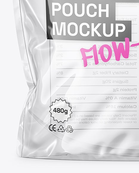 Clear Plastic Stand-Up Pouch Mockup