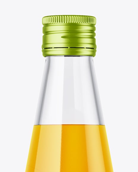 Clear Glass Bottle With Orange Juice Mockup