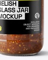 Glass Jar with Sweet Relish Sauce Mockup