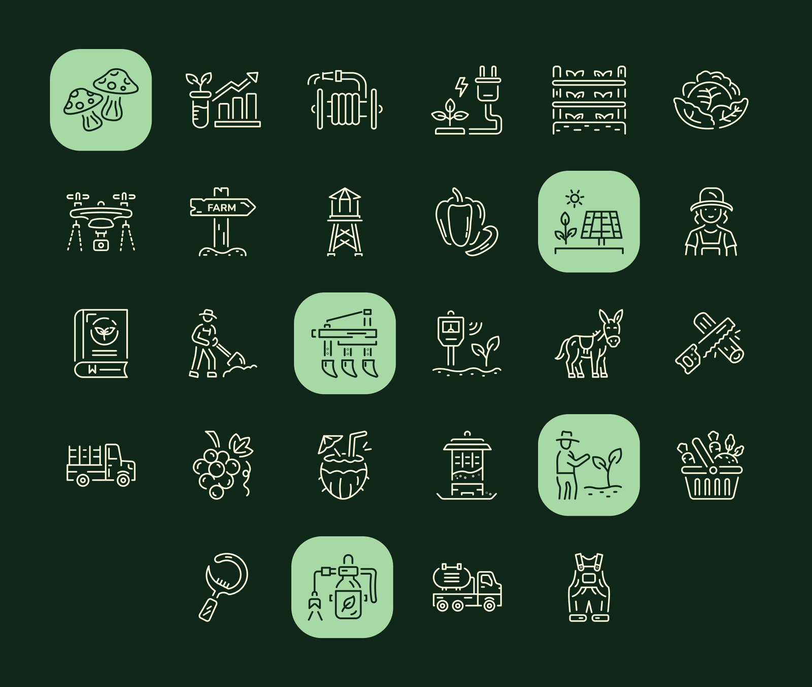 Farm and Agriculture Icon Collection