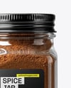 Square Glass Jar with Ground Cloves Mockup