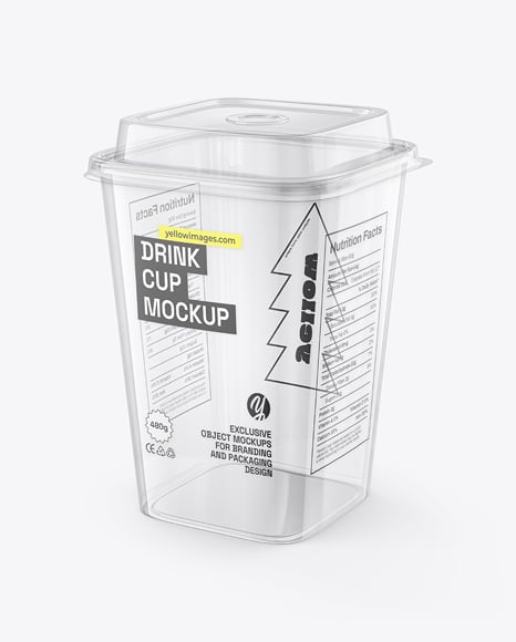 Clear Plastic Cup with Drink Mockup
