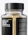 Square Glass Jar with Garlic Powder Mockup