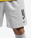 Soccer Goalkeeper Wearing Long Sleeve Jersey and Shorts Mockup