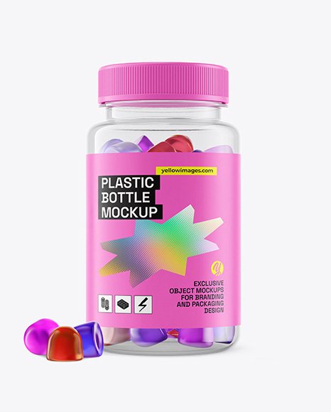 Plastic Bottle with Gummies Mockup - Small+Plastic+Bottle+Mockup+|+Download+Mockup