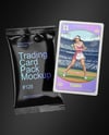 Glossy Trading Card Pack with Card Mockup