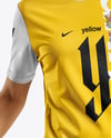 Woman Wearing Soccer Jersey and Shorts Mockup
