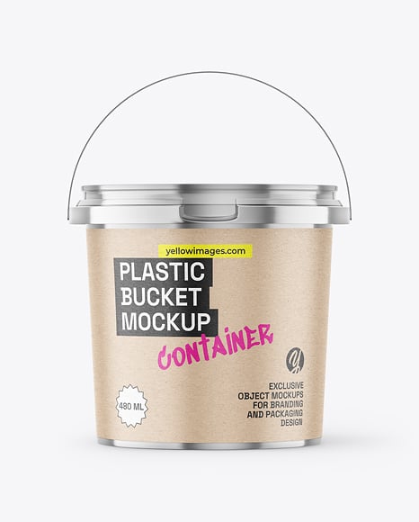 Metallized Plastic Bucket Mockup