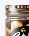 Plastic Jar with Whole Nutmeg Mockup