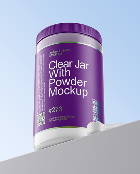 Clear Jar With Powder Mockup
